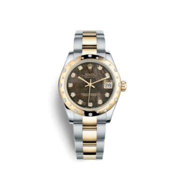 Rolex Datejust 31 Rolesor Yellow Domed Diamond / Oyster / Black MOP