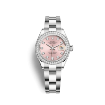 Rolex Lady-Datejust 28 Stainless Steel / Diamond / Pink - Diamond / Oyster