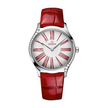 Omega De Ville Trésor 36 Stainless Steel / White - Roman / Alligator