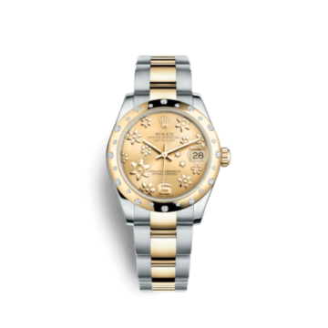 Rolex Datejust 31 Rolesor Yellow Domed Diamond / Oyster / Champagne Floral
