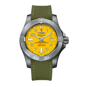 Breitling Avenger II Seawolf Stainless Steel / Cobra Yellow / Military / Pin