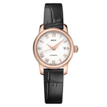 Mido Baroncelli Lady Twenty Five Rose Gold / White