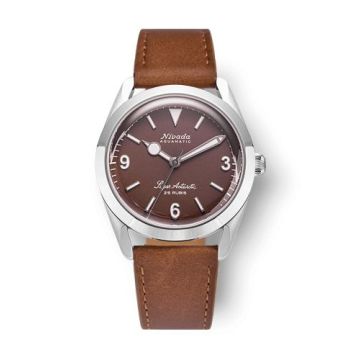 Nivada Grenchen Super Antarctic 3.6.9. Brown - White Luminous / Stainless Steel / Brown