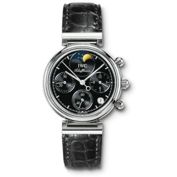 IWC Schaffhausen Kleine Da Vinci Stainless Steel / Black / Croco
