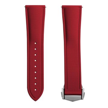 Endurance Rubber Deployant Watch Strap - Signal Red - 21mm