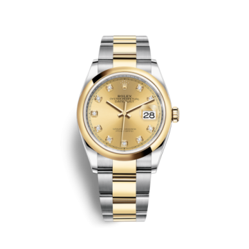 Rolex Datejust 36 Stainless Steel / Yellow Gold / Smooth / Champagne Diamond / Oyster