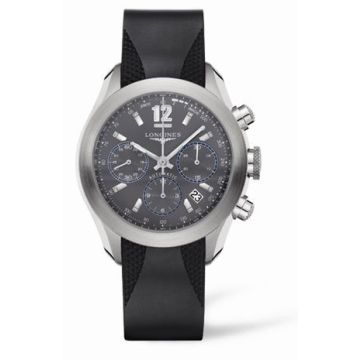 Longines GrandeVitesse Chronograph Grey Rubber