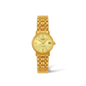 Longines Presence 25.5 Automatic PVD Gold / Champagne - Mixed / Bracelet