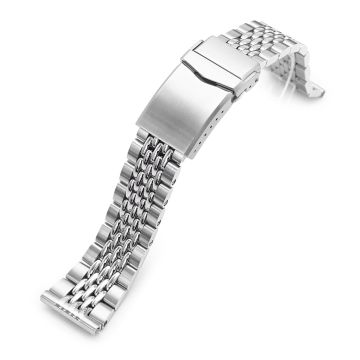 Goma BOR Watch Band Straight End, 316L Stainless Steel Brushed and Polished V-Clasp - 18mm