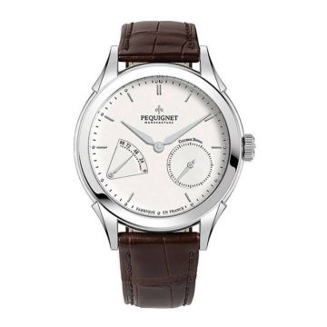 Pequignet Rue Royale Stainless Steel / Silver / Brown Alligator