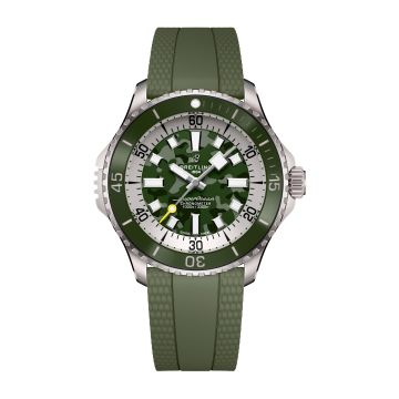 Breitling SuperOcean Automatic 46 Super Diver Titanium /  Green Camouflage / Rubber