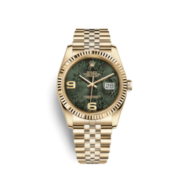Rolex Datejust 36 Yellow Gold Fluted / Jubilee / Green Floral
