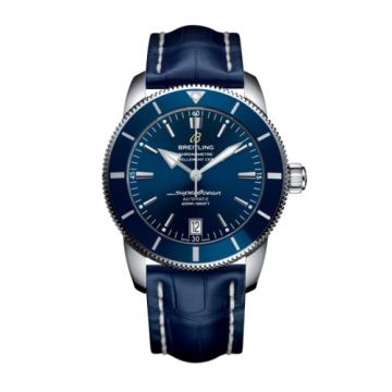 Breitling Superocean Heritage II 42 Stainless Steel / Blue / Blue / Croco / Pin