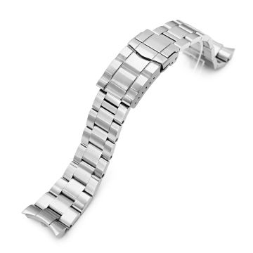Super-O Boyer Watch Band compatible with Orient Mako II & Ray II, 316L Stainless Steel Brushed SUB Clasp - 18mm