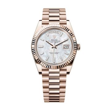 Rolex Day-Date 40 Everose / MOP - Baguette