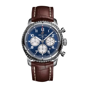 Breitling Aviator 8 B01 Chronograph 43 Stainless Steel / Blue / Croco / Pin