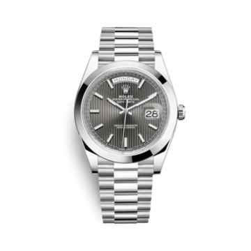 Rolex Day-Date 40 Platinum / Grey Tuxedo