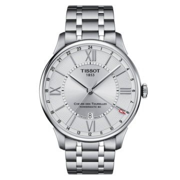Tissot Chemin Des Tourelles Powermatic 80 GMT 42 Stainless Steel / Silver / Bracelet