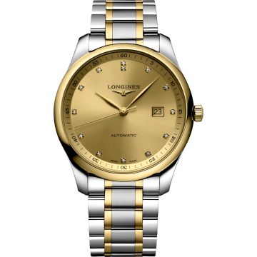 Longines Master Collection 42 Date Stainless Steel / Yellow Gold / Champagne-Diamond / Bracelet