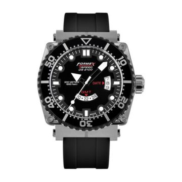Formex Diver Quartz GMT Black / Rubber