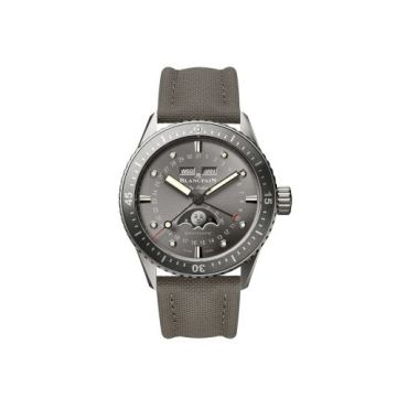 Blancpain Fifty Fathoms Bathygraphe Quantième Complet Titanium / Grey / Canvas