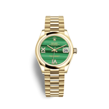 Rolex Datejust 31 Yellow Gold / Domed / Malachite / President