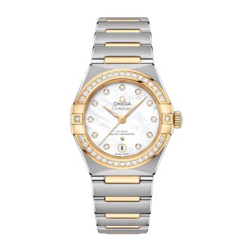 Omega Constellation Manhattan 29 Co-Axial Master Chronometer Stainless Steel / Yellow Gold / MOP / Diamond