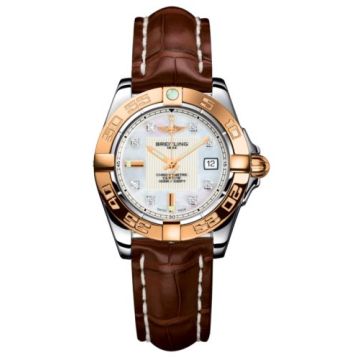 Breitling Galactic 32 Stainless Steel / Rose Gold / Pearl Diamond / Croco