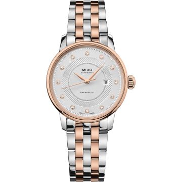 Mido Baroncelli Signature 30 Stainless Steel - Rose Gold / Silver - Diamond / Bracelet