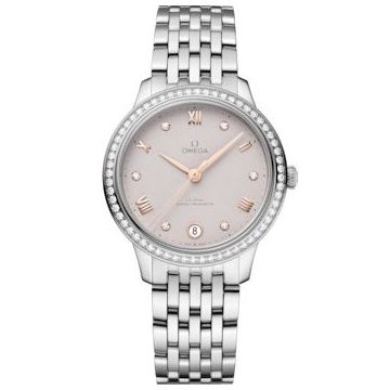 Omega De Ville Master Chronometer 34 Stainless Steel - Diamond / Pink / Bracelet
