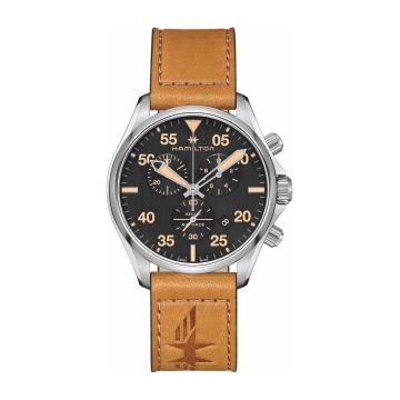 Hamilton Khaki Pilot Chrono Quartz 44 Stainless Steel / Black