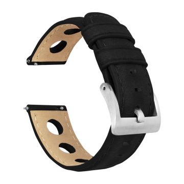 Black Rally Horween Leather Watch Band - 23mm