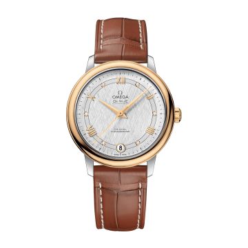 Omega De Ville Prestige Co-Axial 32.7 Stainless Steel / Yellow Gold / Vintage Silver Silk