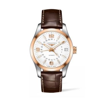 Longines Conquest Classic 42 GMT Stainless Steel - Red Gold / Silver