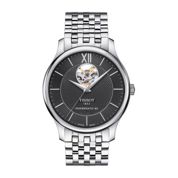 Tissot Tradition Powermatic 80 Open Heart 40 Stainless Steel / Black / Bracelet