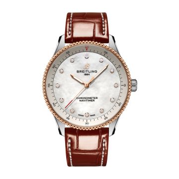 Breitling Navitimer Quartz 32 Stainless Steel - Red Gold / MOP / Croco / Pin
