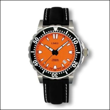 Limes 1Tausend Automatic Orange - Leather strap