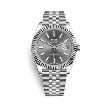 Rolex Datejust 41 Stainless Steel Fluted / Jubilee / Dark Rhodium
