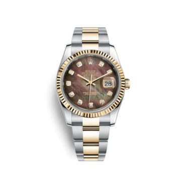 Rolex Datejust 36 Rolesor Yellow Fluted / Oyster / Black MOP