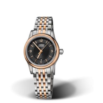 Oris Classic Date Lady 28.5 Stainless Steel - Rose Gold / Black / Bracelet