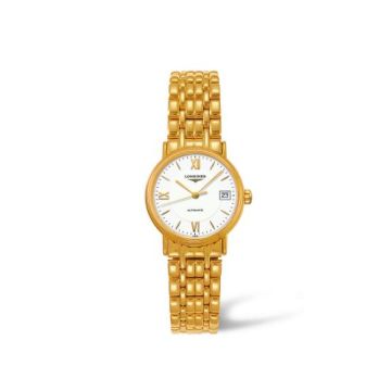 Longines Presence 25.5 Automatic PVD Gold / White / Mixed / Bracelet