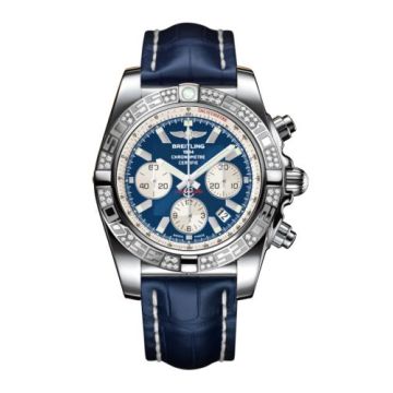 Breitling Chronomat 44 Stainless Steel / Diamond / Metallica Blue / Croco