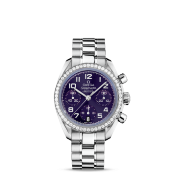 Omega Speedmaster Date 38 Stainless Steel / Diamond / Purple / Bracelet