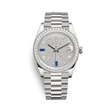 Rolex Day-Date 40 White Gold - Diamond / Paved