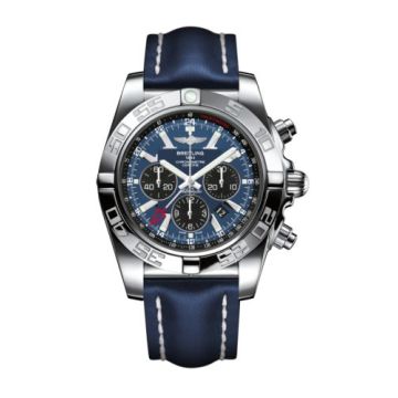 Breitling Chronomat 47 GMT Stainless Steel / Blackeye Blue / Calf