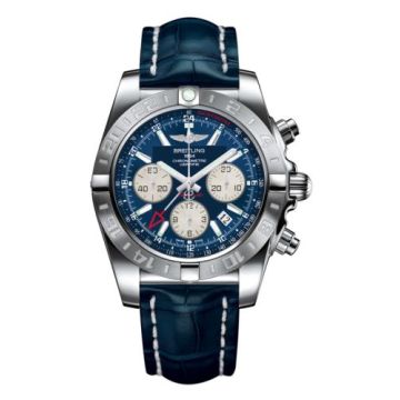 Breitling Chronomat 44 GMT Stainless Steel / Metallica Blue / Croco