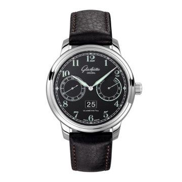 Glashütte Original Senator Observer Stainless Steel / Black / Calf / Folding
