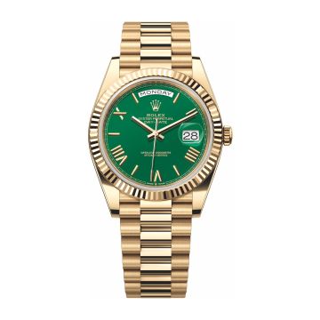 Rolex Day-Date 40 Yellow Gold / Green - Roman