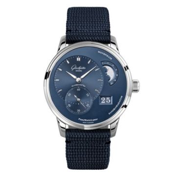 Glashütte Original PanoMatic Lunar Stainless Steel / Blue / Synthetic