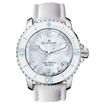 Blancpain Fifty Fathoms Automatique Stainless Steel / White Mother Of Pearl / White Canvas